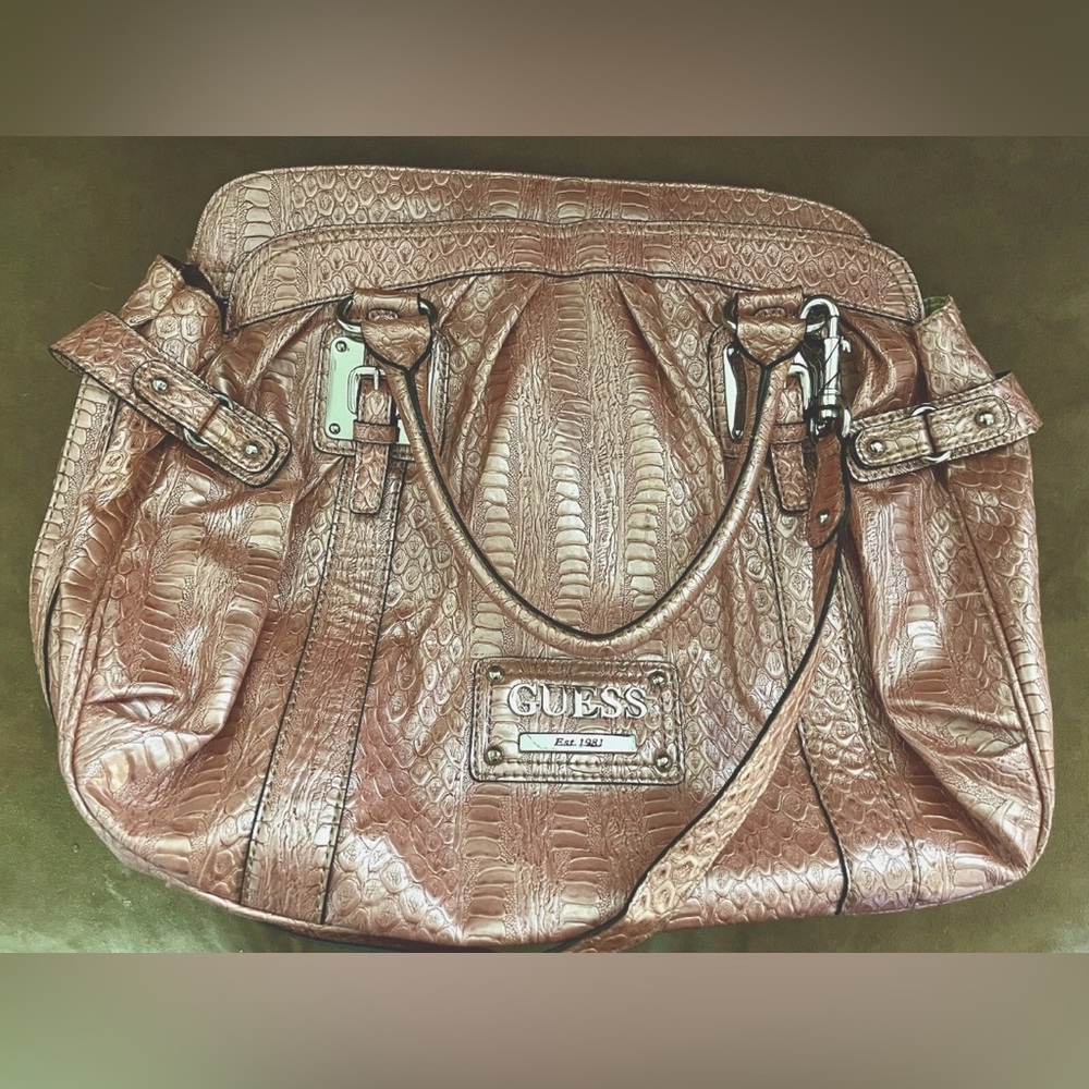 Guess Pink Satchel with Textured Finish